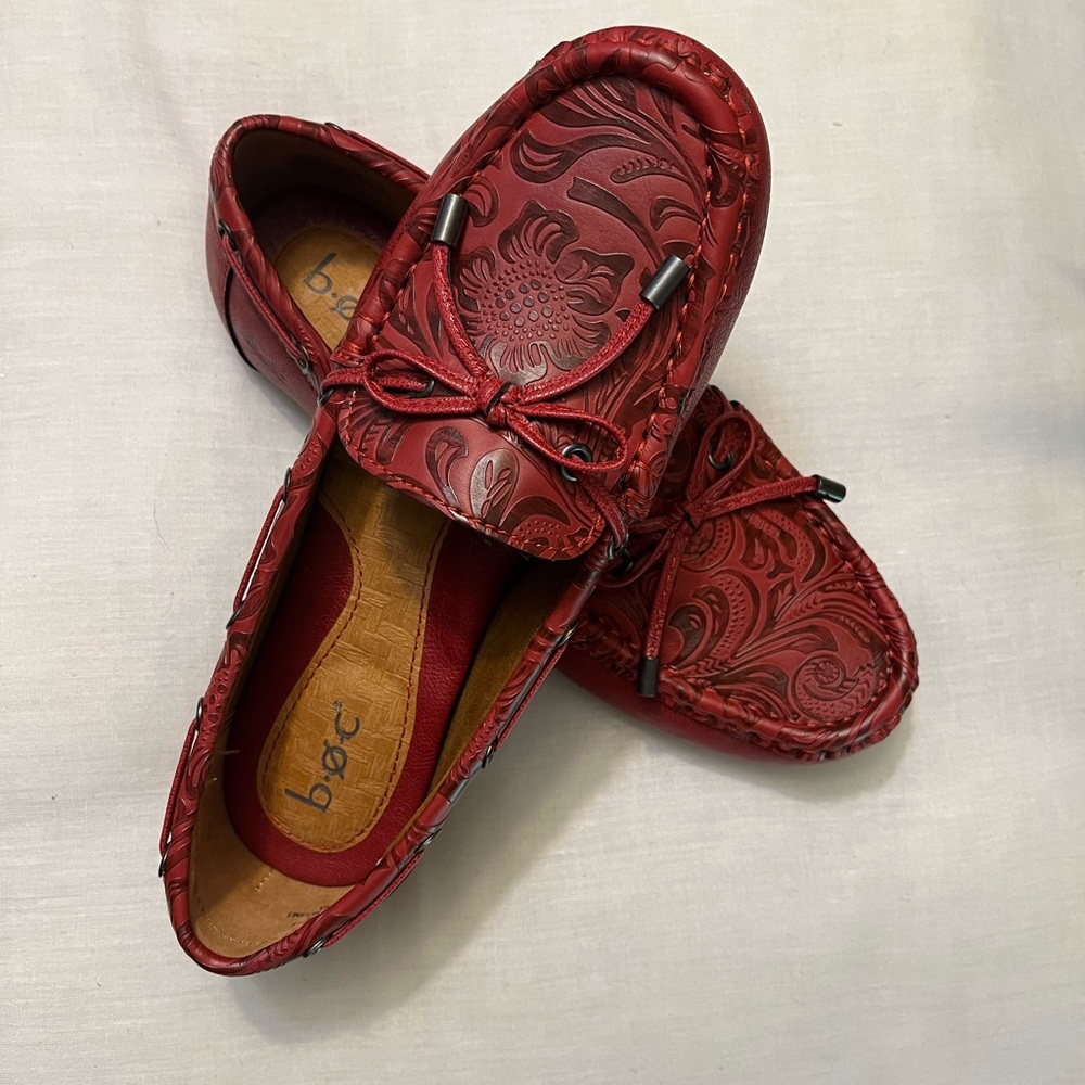 B.O.C. Red leather Moccasins
